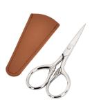 LOBODT Small Facial Hair Scissors, Stainless steel (silver) Straight Tip Snips Beauty Grooming Kit for Eyebrows, Beard, Ear, Nose, Moustache Trimming with PU Case - Buy Online on GoSupps.com