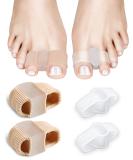 PGRODE Bunion Toe Separators Gel Bunion Corrector Soft Big Toe Spacers for Feet Women Men Toe Correct Elasticity Hammer Toe Straightener with 2 Loops (2 Nylon+2Gel) - Buy Online on GoSupps.com