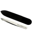 Premium Stainless Steel Hair Tweezers with Leather Case - Tenartis Made in Italy | Slant/Pointed - Buy Online on GoSupps.com