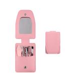 Professional Eyebrow Trimmer Kit - 5 in 1 Grooming Set for Women - Tweezer Razor Scissors & Brush - Pink - Buy Online on GoSupps.com