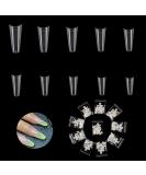 500 Pieces Acrylic False Nails Set - Half Cover Coffin Shape Tips | Artificial Nail Tips for Salons & DIY - 10 Sizes Available - Buy Online on GoSupps.com