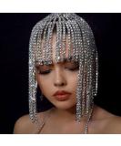 STONEFANS Rhinestone Tassel Headpiece - 1920s Flapper Crystal Head Chain for Women - Buy Online on GoSupps.com
