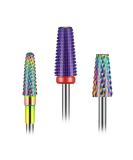 2022 UpgradedDepvko 3Pcs Nail Drill Bits Set, 5 in 1 Drill Bits for Nails 3/32 Inches, Tapered Barrel and Cone Shape Carbide Nail Drill Bits for Acrylic or Gel Remover Rainbow - Buy Online on GoSupps.com