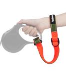 Petbonus Short Dog Leash - Adjustable Safety Bracelet with Reflective Seams & Soft Padded Handle for Roller Leashes - Khaki Green - Extra Safety for Strollers - Buy Online on GoSupps.com