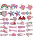 28 Cute Cartoon Mini Hair Clips for Girls - Baby Hair Accessories in Pink | International Shipping Available - Buy Online on GoSupps.com