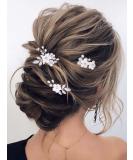 Earent Bride Wedding Flower Pearl Hair Pins - Pack of 3 | Bridal Hair Accessories for Women and Girls - Buy Online on GoSupps.com