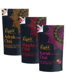 Riya's Original Recipe Indian Chai Powder Premixed and Sweetened Makes 30 Cups Just Add Hot Water (Variety Pack of 3 - Masala Karak & Ginger) - Buy Online on GoSupps.com