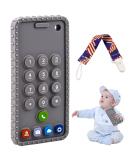 Cellphone Shape Baby Teething Toy - Soft Silicone Teether for Babies 0-12 Months (Grey) - Buy Online on GoSupps.com