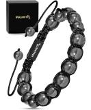 MagnetRX Magnetic Hematite Bracelet | MAX Strength Beaded Magnetic Bracelet for Men and Women (8mm Bali Bead) - Buy Online on GoSupps.com