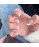 French False Nails 48Pcs Short Nude Full Cover Press on Nails with Jelly Glue - Pink | Nail Art DIY Kit for Women and Girls - Buy Online on GoSupps.com