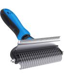 Fttouuy 2-in-1 Pet Deshedding and Dematting Tool - Azure Short Hair | Dual Sided Pet Grooming Brush for Mats & Tangles Removal - Buy Online on GoSupps.com
