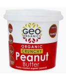 Geo Organics Crunchy Peanut Butter - Made with 100% Organic Roasted Peanuts (1kg Tub) - Natural No Palm Oil No Added Sugar No Salt Hi-Oleic Peanuts High in Protein Gluten Free Vegan Dairy Free Crunchy Peanut Butter 1 kg (Pack of 1) - Buy Online on GoSupps.com