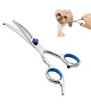 Curved Dog Grooming Scissors - Stainless Steel Pet Fur Scissors for Dogs & Cats - Safety Round Tip - Buy Online on GoSupps.com