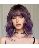 Shop Testar Short Wavy Purple Bob Wigs | Stylish Curly Shoulder-Length Synthetic Wig for Women & Girls - Perfect for Costumes & Daily Wear - Buy Online on GoSupps.com