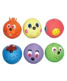 6 x Latex Faceballs Dog Puppy Toy Tennis Balls Sized Soft Squeaky Face Balls - Buy Online on GoSupps.com
