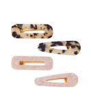Resin Tortoise Leopard Print Hair Clips - 4 Pack for Women | Stylish Hair Barrettes - Buy Online on GoSupps.com