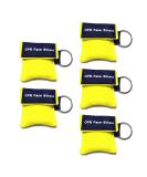 5Pcs CPR Mask Rescue Face Shields w/ One-Way Valve & Keychain Ring - Yellow - Buy Online on GoSupps.com