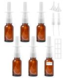 Furuising 6 pieces noses spray bottles 20ml glass nasal spray reusable brown empty nasens spray bottle small with labels nozzles funnel for perfume essential oils saline solution - Buy Online on GoSupps.com