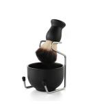 CCbeauty 3-in-1 Men's Shaving Brush Kit with Stainless Steel Stand and Soap Bowl - Traditional Wet Shaving Set for Close Shave - Easy to Clean, Black - Buy Online on GoSupps.com