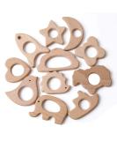 Wood Teethers for Babies DIY Necklace and Bangles Soothes Gum Pain Molar Teething Wood Bird Elephant Sheep Moon Rocket Butterfly Star Heart Hedgehog Ship Cloud - Buy Online on GoSupps.com