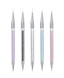 5 Pcs Dual-ended Nail Art Liner Brushes Set - Fine Striping Brush and Dotting Pen (5 7 9 11 13 mm) - Buy Online on GoSupps.com