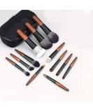Portable 12-Piece Makeup Brush Set - Complete Mini Cosmetic Brushes for Primer Powder Lipstick & Eye Shadow - Professional Beauty Tools - Buy Online on GoSupps.com