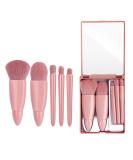 CKFYAHP Portable Makeup Brush Set with Mirror - 5-Piece Travel Cosmetic Brushes for Eyeshadow Blush & Daily Use - Buy Online on GoSupps.com