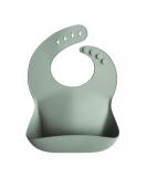 Mushie Baby Silicone Bib | Adjustable Fit Waterproof Bibs | Easy Wipe Baby Feeding Bibs | 4 Adjustable Sizes with Deep Front Pockets | 100% BPA and Phthalate Free Cambridge Blue - Buy Online on GoSupps.com