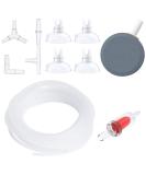 Pawfly Aquarium Air Hose Set | Standard Air Pump Accessories with Air Stone Suction Cups & Check Valve | 4/6mm 2m for Optimal Aquarium Ventilation - Buy Online on GoSupps.com