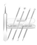 Premium Blackhead Remover & Acne Extractor Set - 5 Piece Precision Tweezers for Pimple, Whitehead & Milia Removal - Buy Online on GoSupps.com