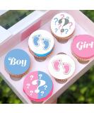 24 x Pre-Cut Gender Reveal 3 Edible Stand up Wafer/Rice Paper Cupcake Cake Dessert Toppers Party Boy or Girl Baby Shower Decorations (Gender Reveal 3) - Buy Online on GoSupps.com