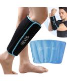 REVIX Calf and Shin Gel Ice Pack - Reusable Leg Cold Therapy Compression Sleeve for Injuries, Swelling, Bruises, Sprains, Shin Splints - Pain Relief Support (Black, Regular Size, 1 Pack) - Buy Online on GoSupps.com