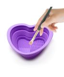 Makeup Brush Cleaning Mat Silicone Cosmetic Brush Cleaning Pad Heart Foldable Brush Cleaning Bowl Portable Cosmetic Brush Cleaner Washing Tool for Makeup Brushes A11ZDQJW (purple) - Buy Online on GoSupps.com