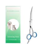 Dog Grooming Scissors with Safety Round Tip Pet Dog Cat Curved Grooming Shears Scissors Stainless Steel Pet Grooming Tools (Silver Down Curved Scissor) - Buy Online on GoSupps.com