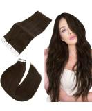 Easyouth 22 Inch Darkest Brown Tape in Hair Extensions - 100% Human Hair Remy, 50g 20Pcs - Buy Online on GoSupps.com