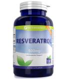 Resveratrol 500mg Capsules - Nutrissence - 180 Count (90 x 1000mg Servings or 60 x 1500mg Servings) - Buy Online on GoSupps.com