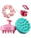 Silicone Scalp Massage Brush for Dandruff Removal & Hair Growth - Turquoise & Pink Head Massager for Wet & Dry Hair - Buy Online on GoSupps.com