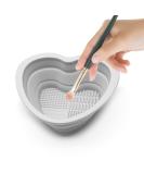 Makeup Brush Cleaning Mat Silicone Cosmetic Brush Cleaning Pad Heart Foldable Brush Cleaning Bowl Portable Cosmetic Brush Cleaner Washing Tool for Makeup Brushes A7ZDQJW (grey) - Buy Online on GoSupps.com