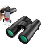 CAMMOO 12x42 HD Binoculars - IPX7 Fog & Waterproof - Bright BAK-4 Prism - Universal Phone Adapter - Bird Watching & Hunting - BLACK - Buy Online on GoSupps.com