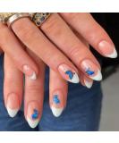 Justotry 24-Piece Butterfly Almond Press-On Nails | Milky White French Tips | Pretty Nude Stiletto Fake Nails for Women - Buy Online on GoSupps.com