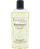 All Natural Rosemary Massage Oil 8 oz - 100% Natural Ingredients with Sweet Almond & Jojoba Oil - Relaxing Aromatherapy for Men & Women - Buy Online on GoSupps.com
