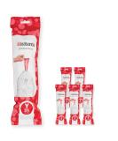 Brabantia Perfectfit Code Y Garbage Bag Multipack - 20L Extra Strong 120 White Bags with Train Tape - 6 Rolls - Buy Online on GoSupps.com