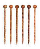 H H&J HUAJIAN Boho Vintage Wood Hair Styling Pins - 6 Pack with 5.1 Unique Prints for Quick Styling - Buy Online on GoSupps.com