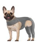 Premium Dog Recovery Suit - Hjyokuso Anti-Wound Licking Bodysuit for Dogs | Post-Op Leg Protection | E-Collar Alternative - Gray - Buy Online on GoSupps.com
