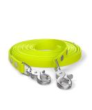 10m Neon Yellow Dog Leash Durable Water-Repellent with 2 Carabiners & D-Ring for Strong Dogs | International Shipping Available - Buy Online on GoSupps.com