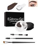 Buy Eyebrow Pomade & Gel - 2-in-1 Dark Brown & Clear Waterproof Long-Lasting High Pigment Brow Makeup with Brushes - Perfect for Women - Buy Online on GoSupps.com