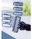 7-Blade Manual Safety Razor for Men & Women - 6-Layer Stainless Steel Blades Replaceable Shaver Head - Black - Buy Online on GoSupps.com