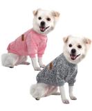 Hualisiji Dog Sweater for Small Dogs - Chihuahua Hoodie - Elastic Warm Knitting Sweater (Pink & Gray) - Soft & Easy to Wear 2PCs Size S - Buy Online on GoSupps.com