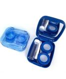 Buy Portable Contact Lens Case - Pack of 2 Blue Scrub with Mirror Leak-Proof Travel Essentials with Tweezers & Solution Bottle - Buy Online on GoSupps.com
