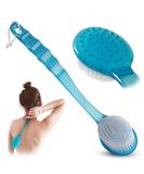 Bath Body Brush - Long Handle Exfoliating Back & Feet Scrubber | Blue | International Shipping - Buy Online on GoSupps.com